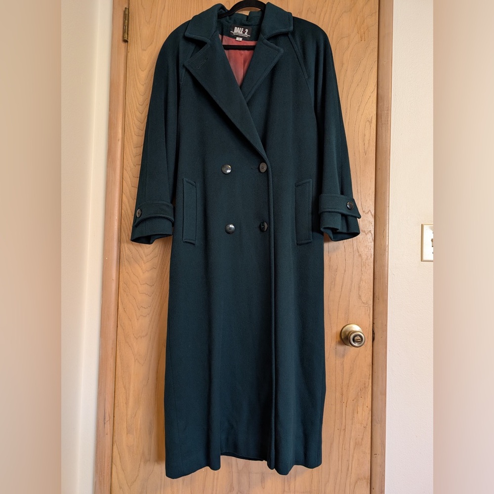 Elegant Vintage Teal Wool Coat